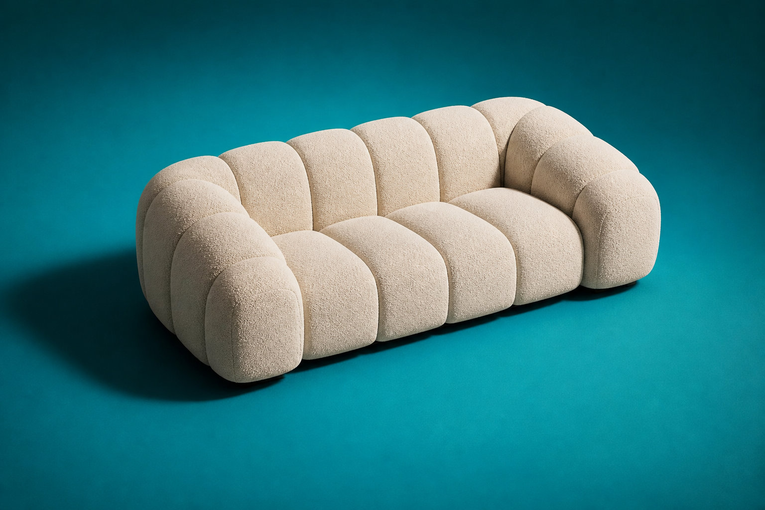 Canapé AVA en velours beige : l'élégance d'une assise nuage