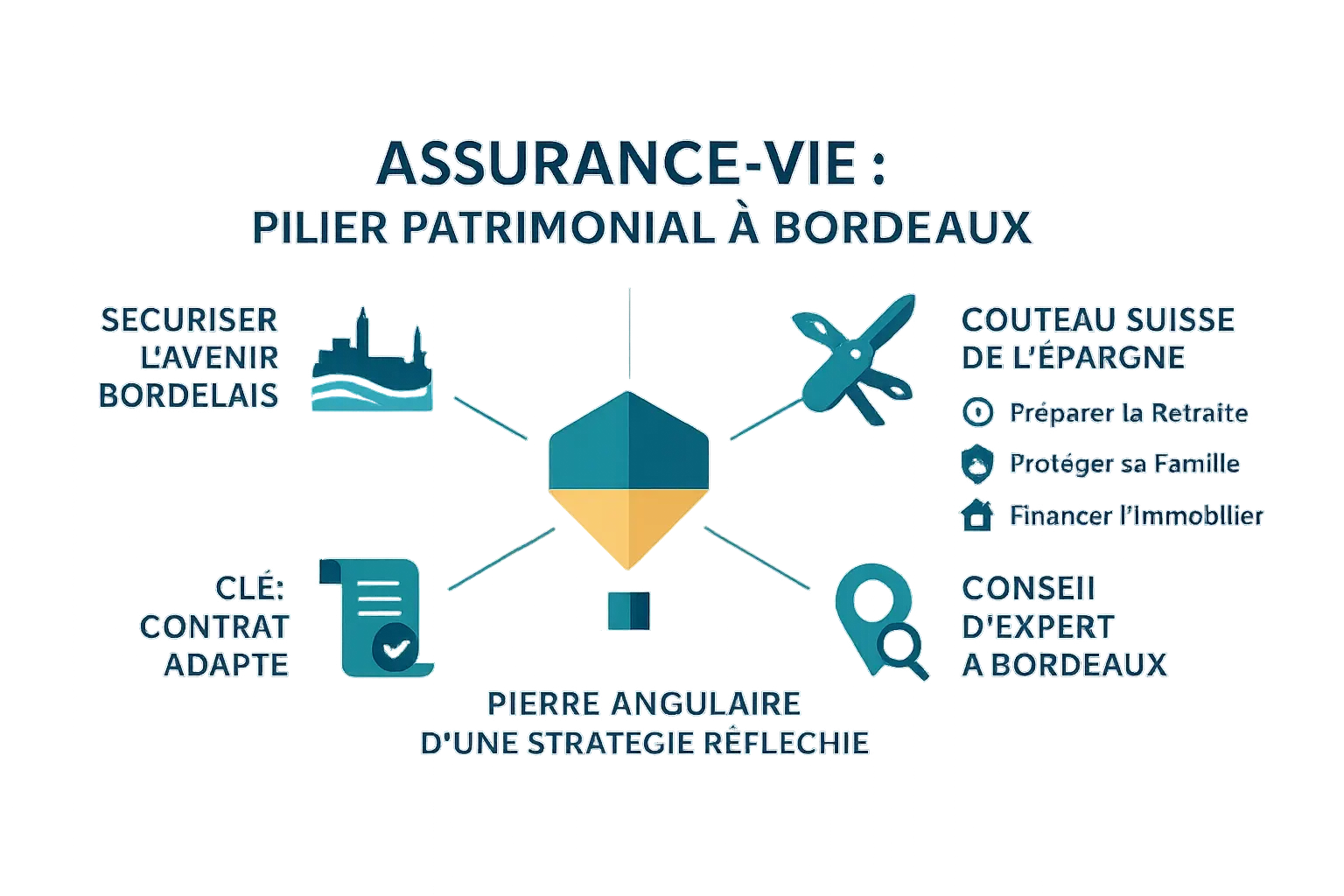 Illustration de l'assurance-vie comme pilier de la gestion de patrimoine à Bordeaux