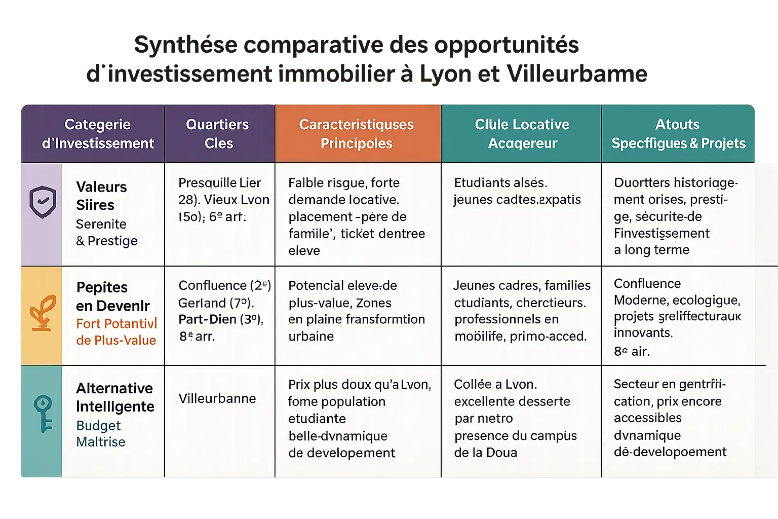 Carte des quartiers attractifs de Lyon