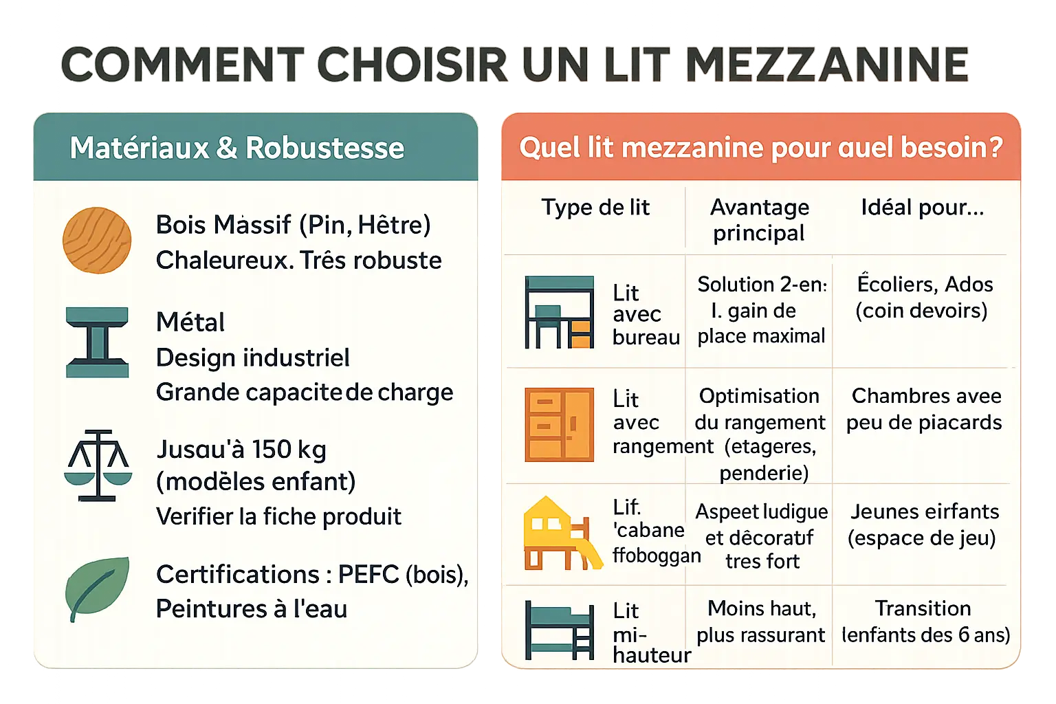 Comparatif des différents modèles de lits mezzanine pour enfants