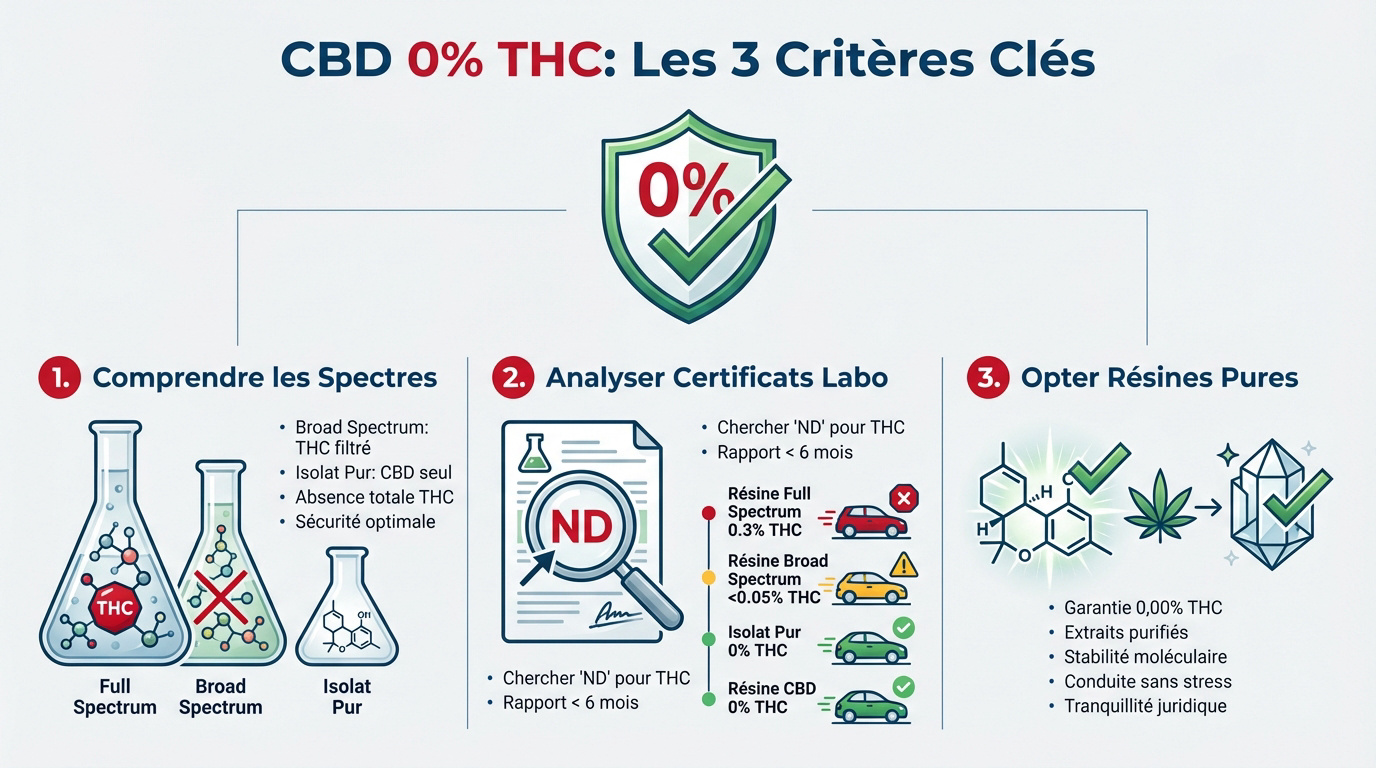 Critères de sélection pour une résine CBD sans THC et sécurité routière