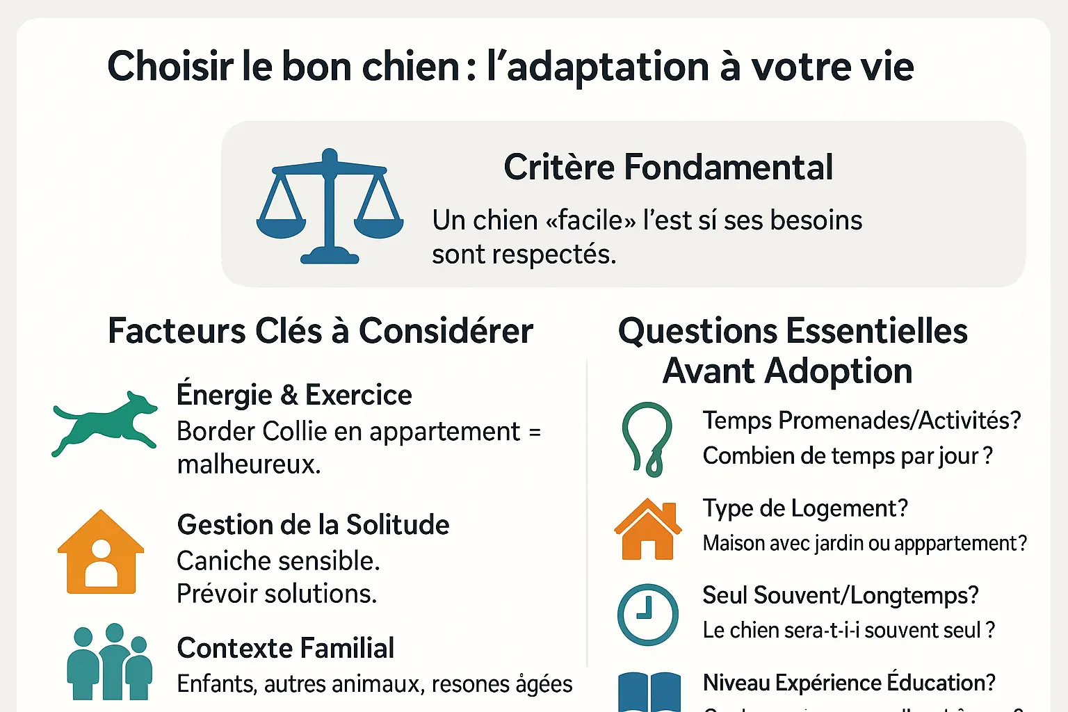 Illustration d'un chien heureux dans un environnement adapté à son tempérament