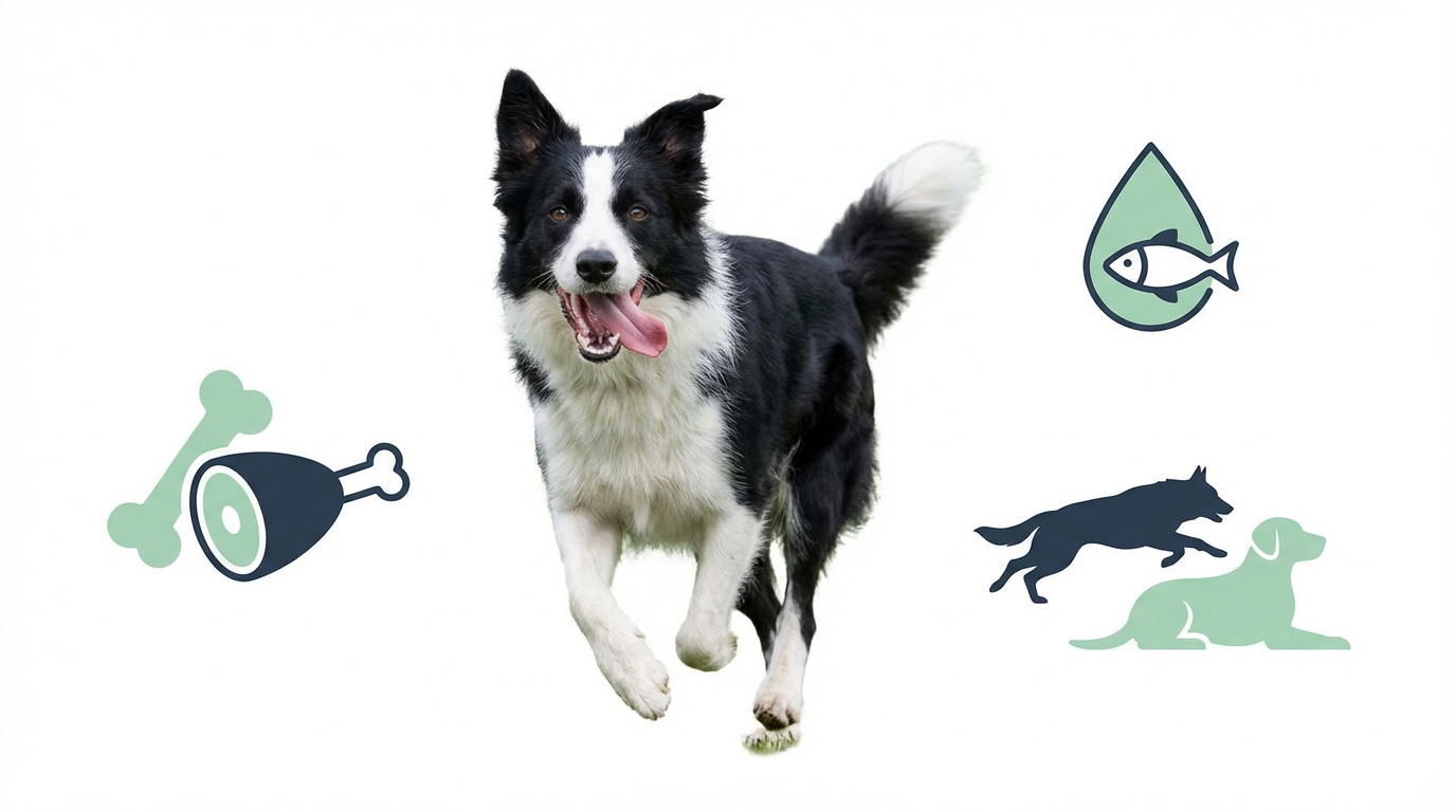Border Collie en pleine forme grâce à une alimentation saine et équilibrée