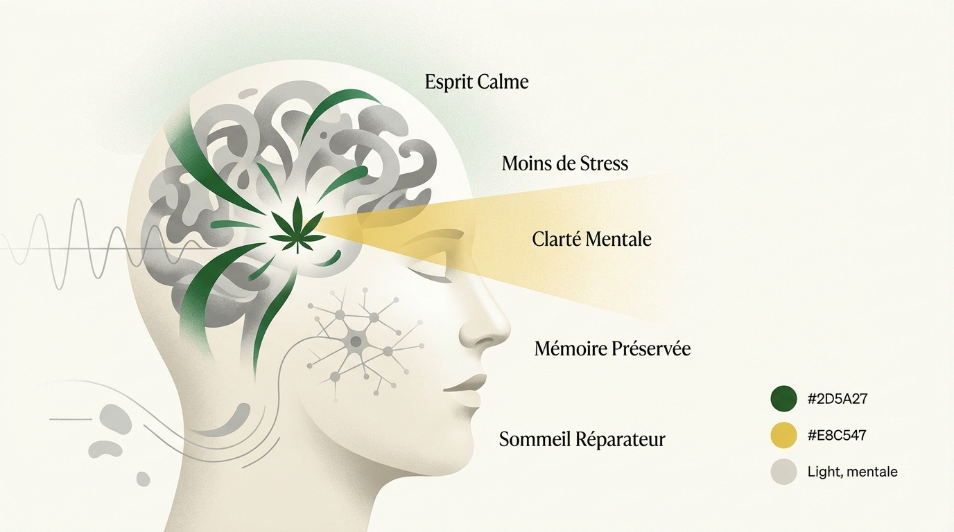 Flacon d'huile de CBD pour la clarté mentale et la concentration