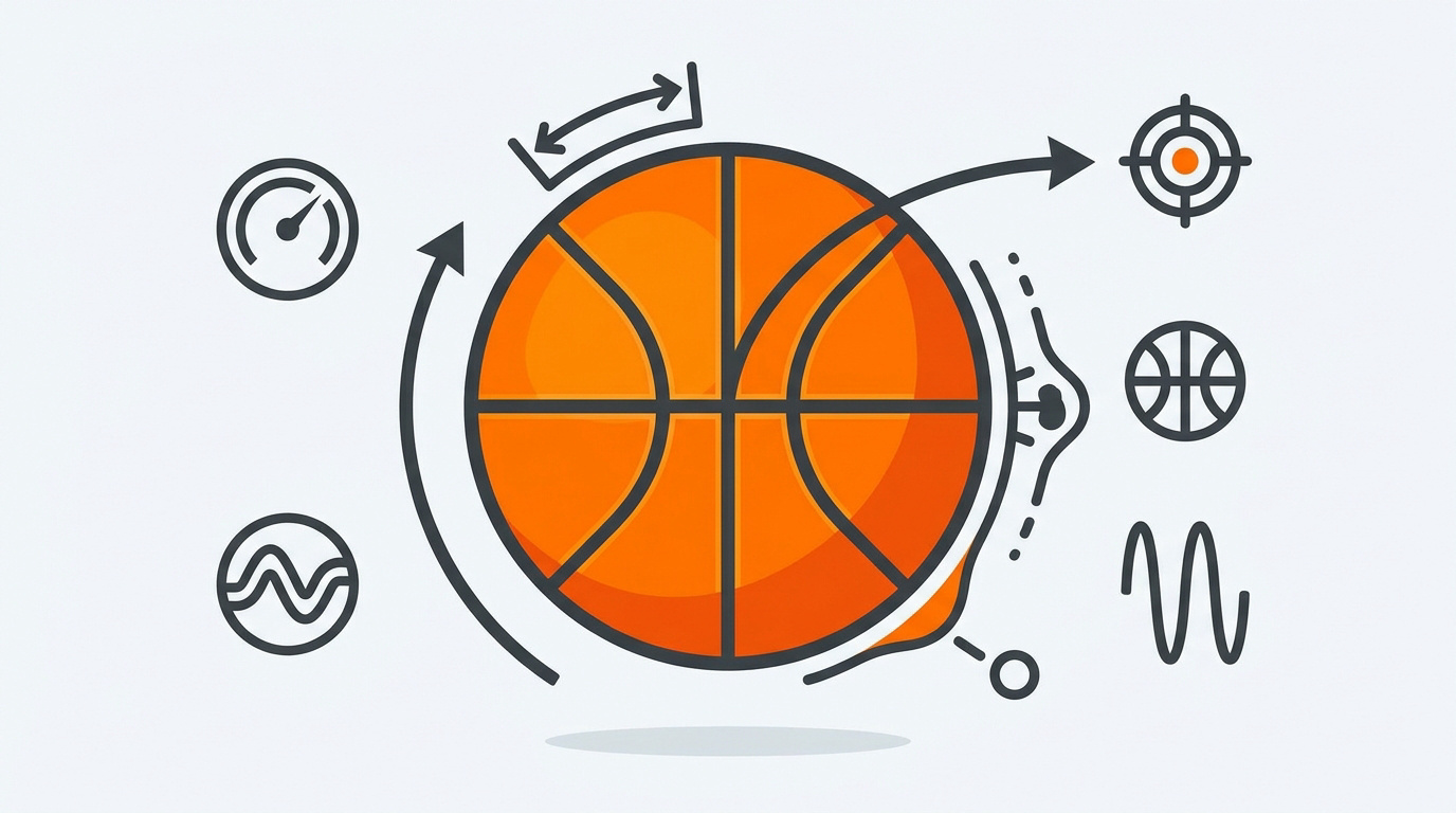 Dynamique d'un ballon de basket bien gonflé pour le tir et le dribble