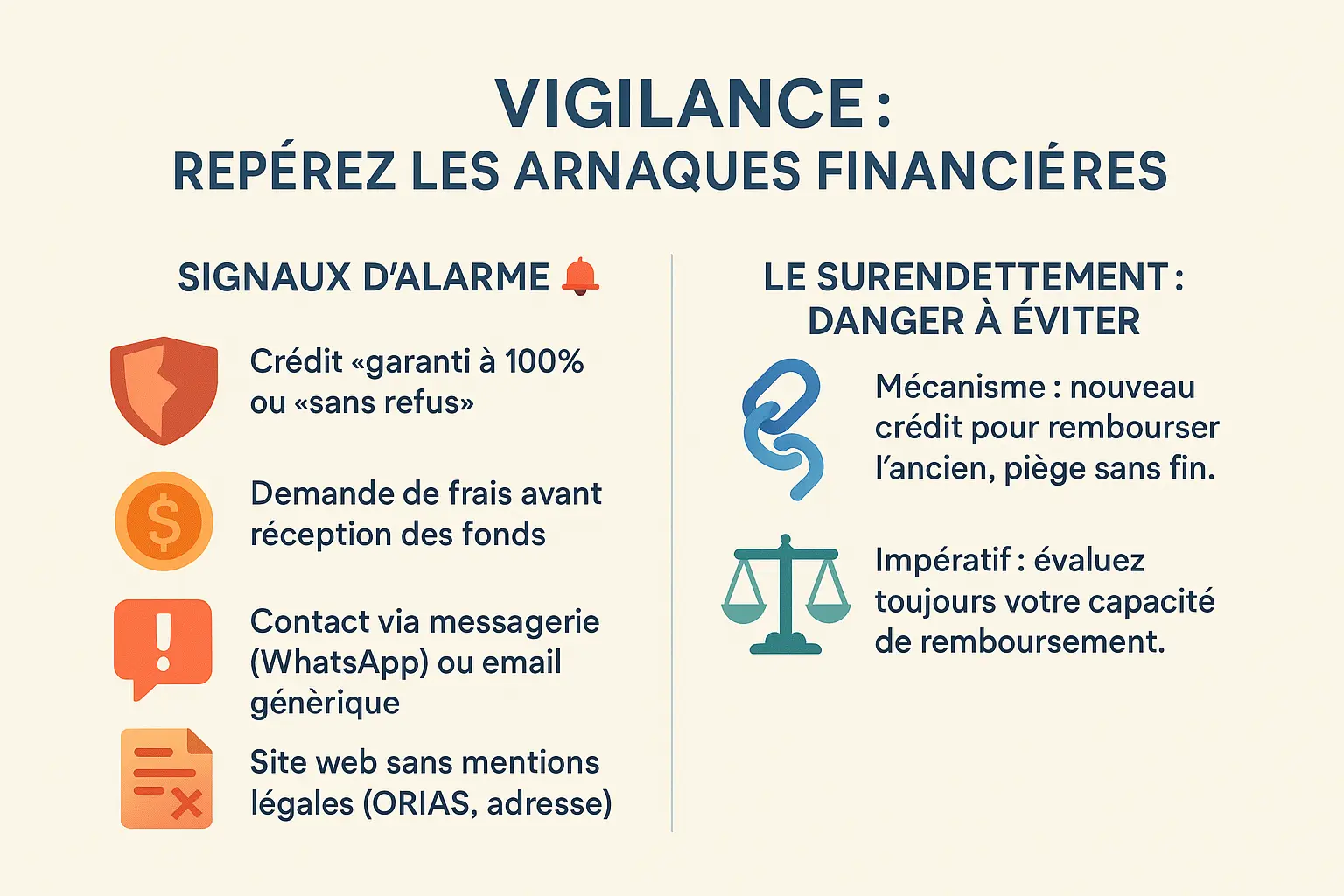 Illustration sur les arnaques financières et surendettement