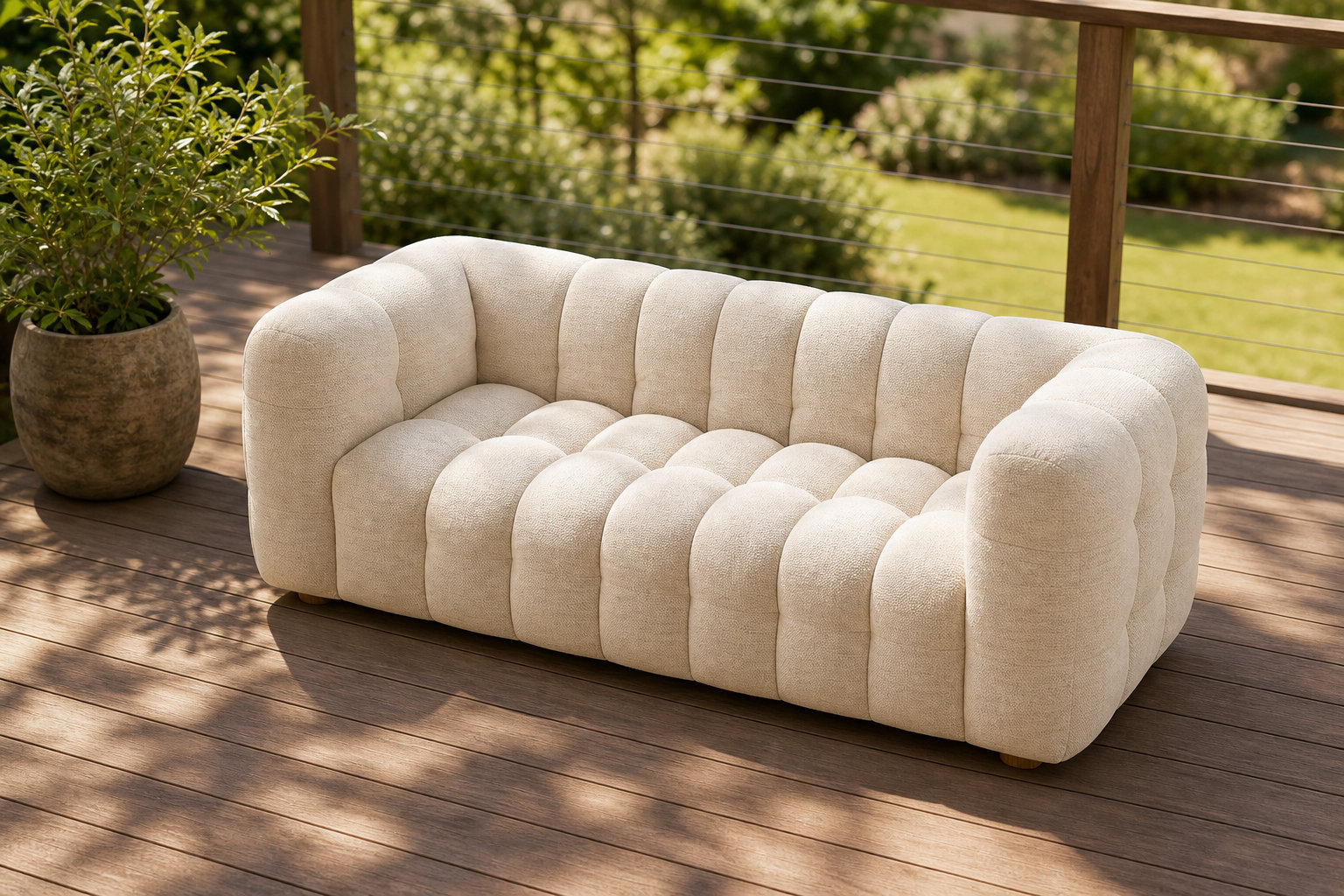 Canapé nuage LILO en tissu beige sable