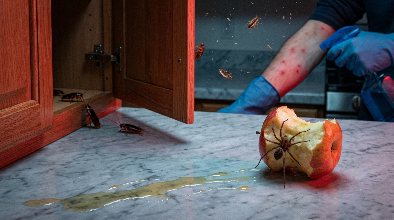 Illustration des risques sanitaires liés aux rongeurs et insectes dans une habitation