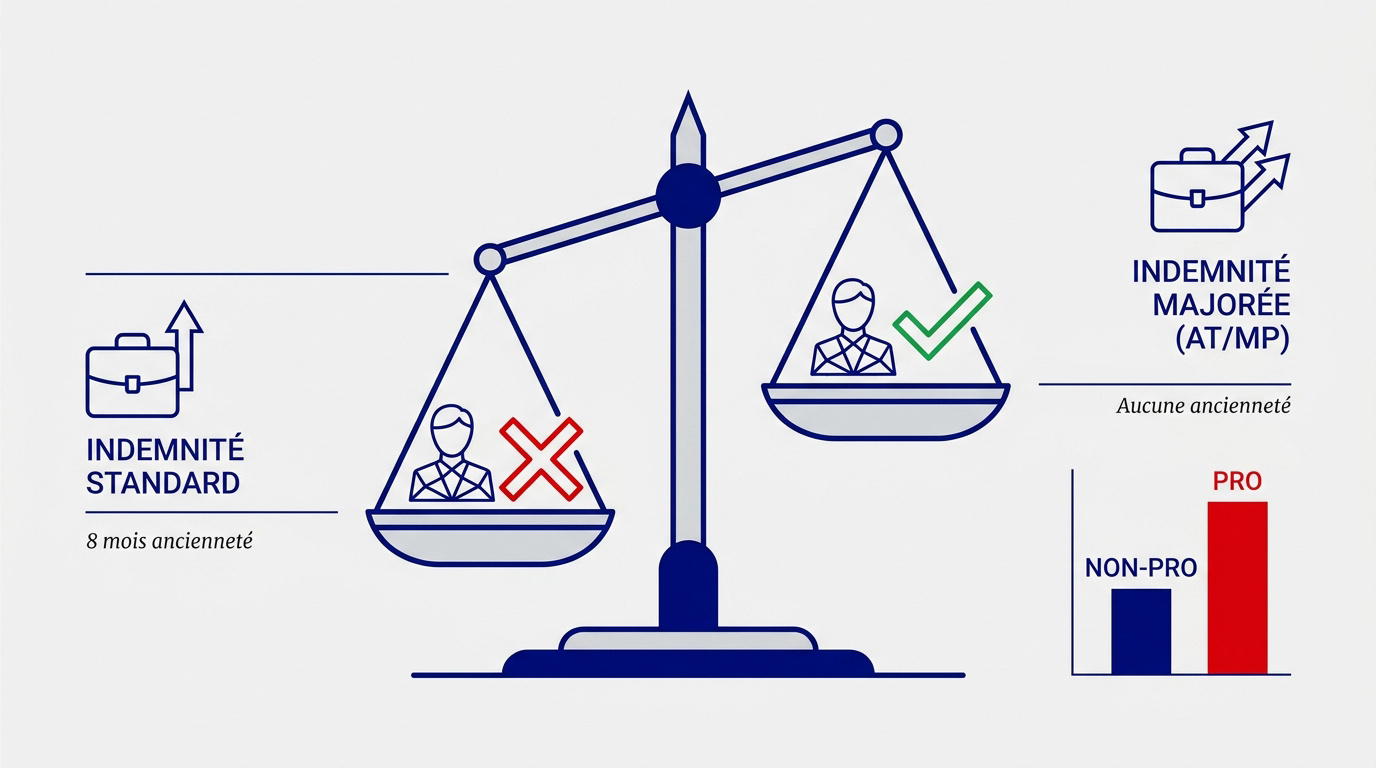 Comparaison des indemnités pour inaptitude