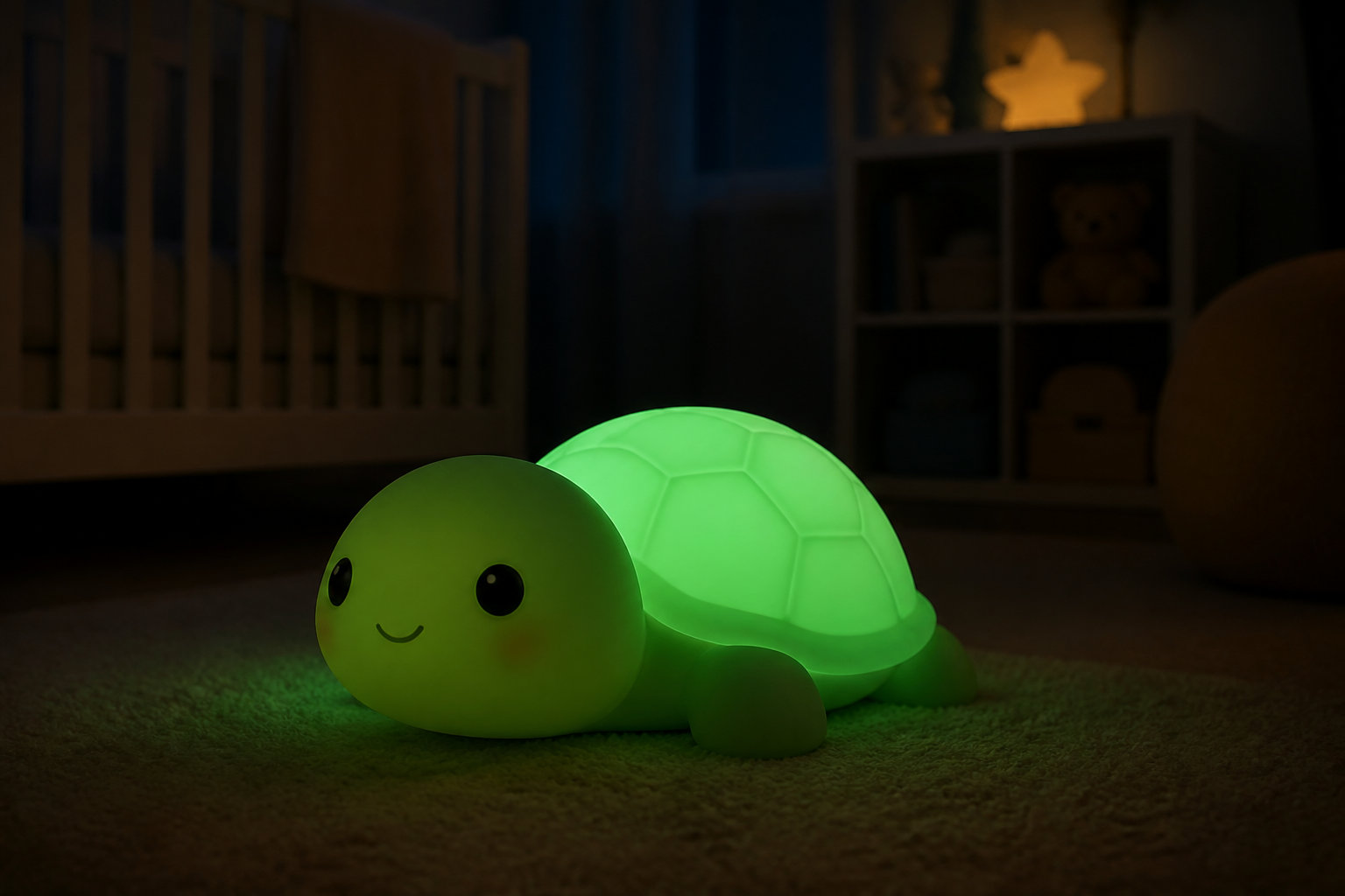 Veilleuse tortue en silicone : la compagne colorée des petits