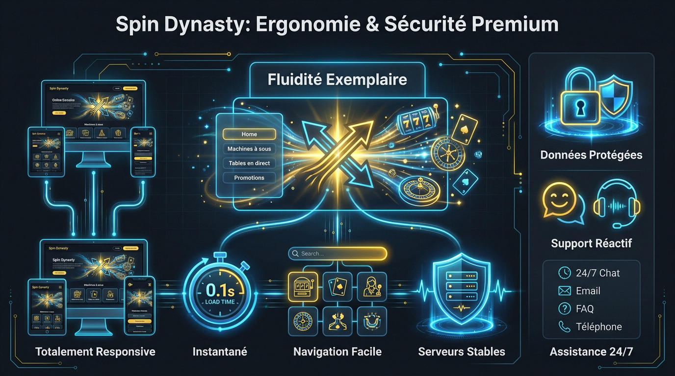 Interface fluide et sécurisée du casino en ligne Spin Dynasty