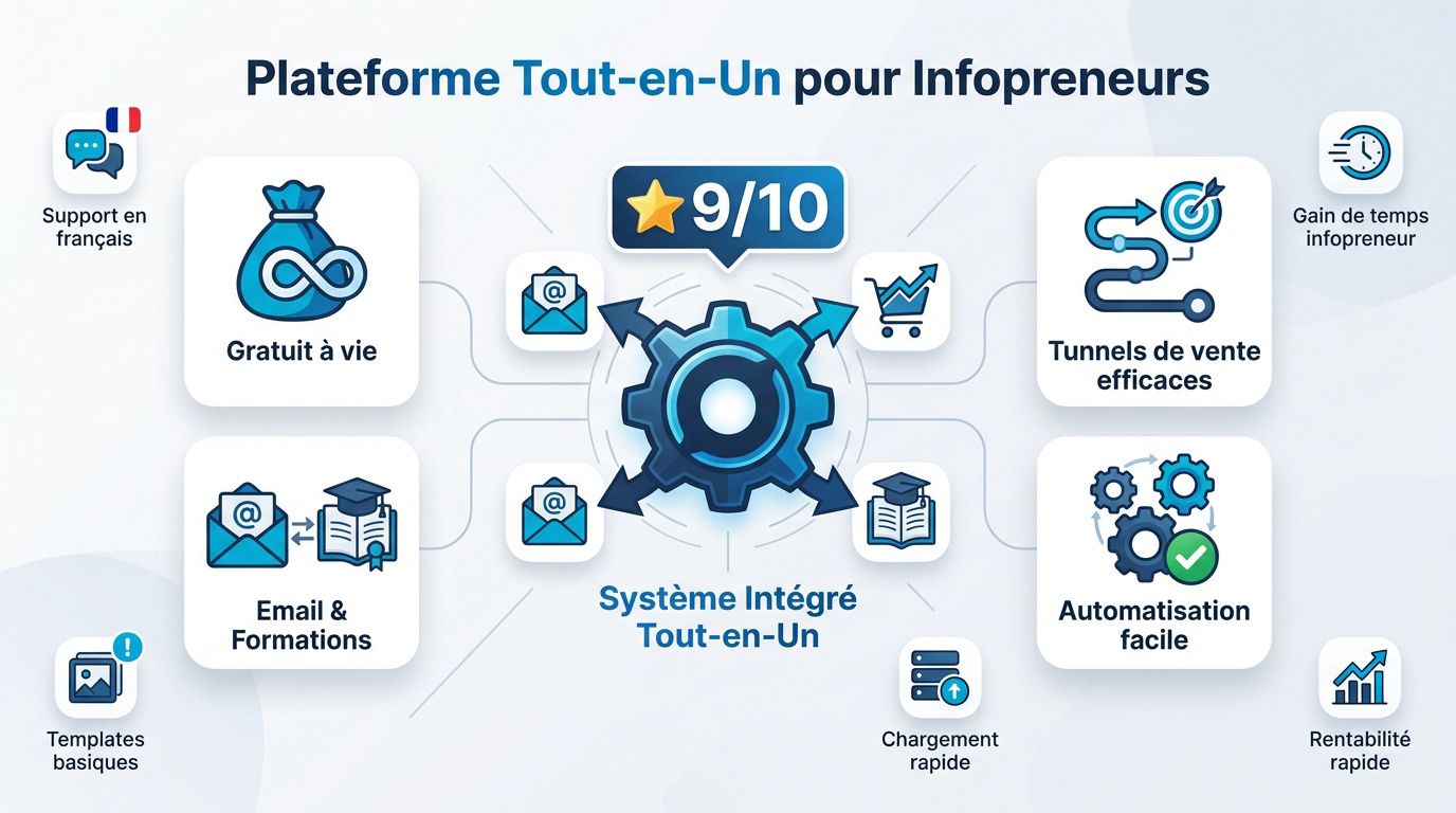 Interface de gestion du logiciel marketing Système io pour entrepreneurs