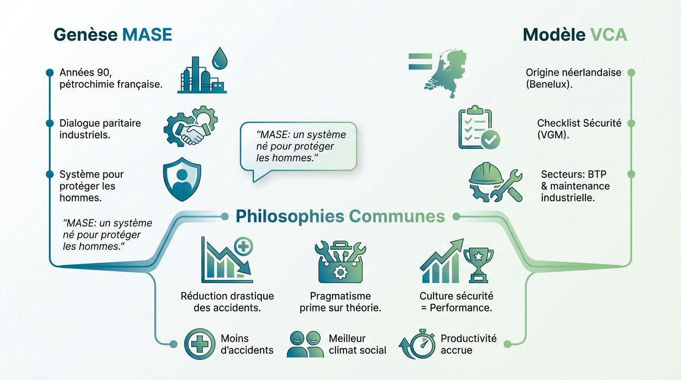 Comparaison des origines et philosophies des certifications MASE et VCA