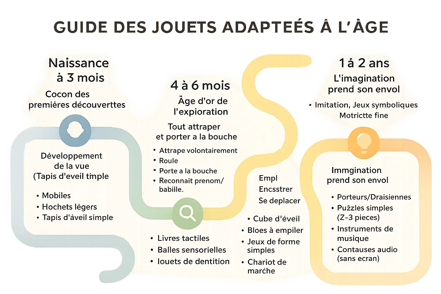 Illustration d'enfants jouant avec des jouets d'éveil