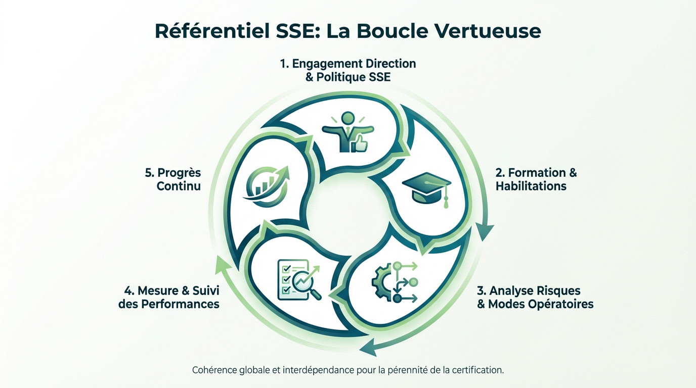 Schéma de la boucle vertueuse du référentiel MASE