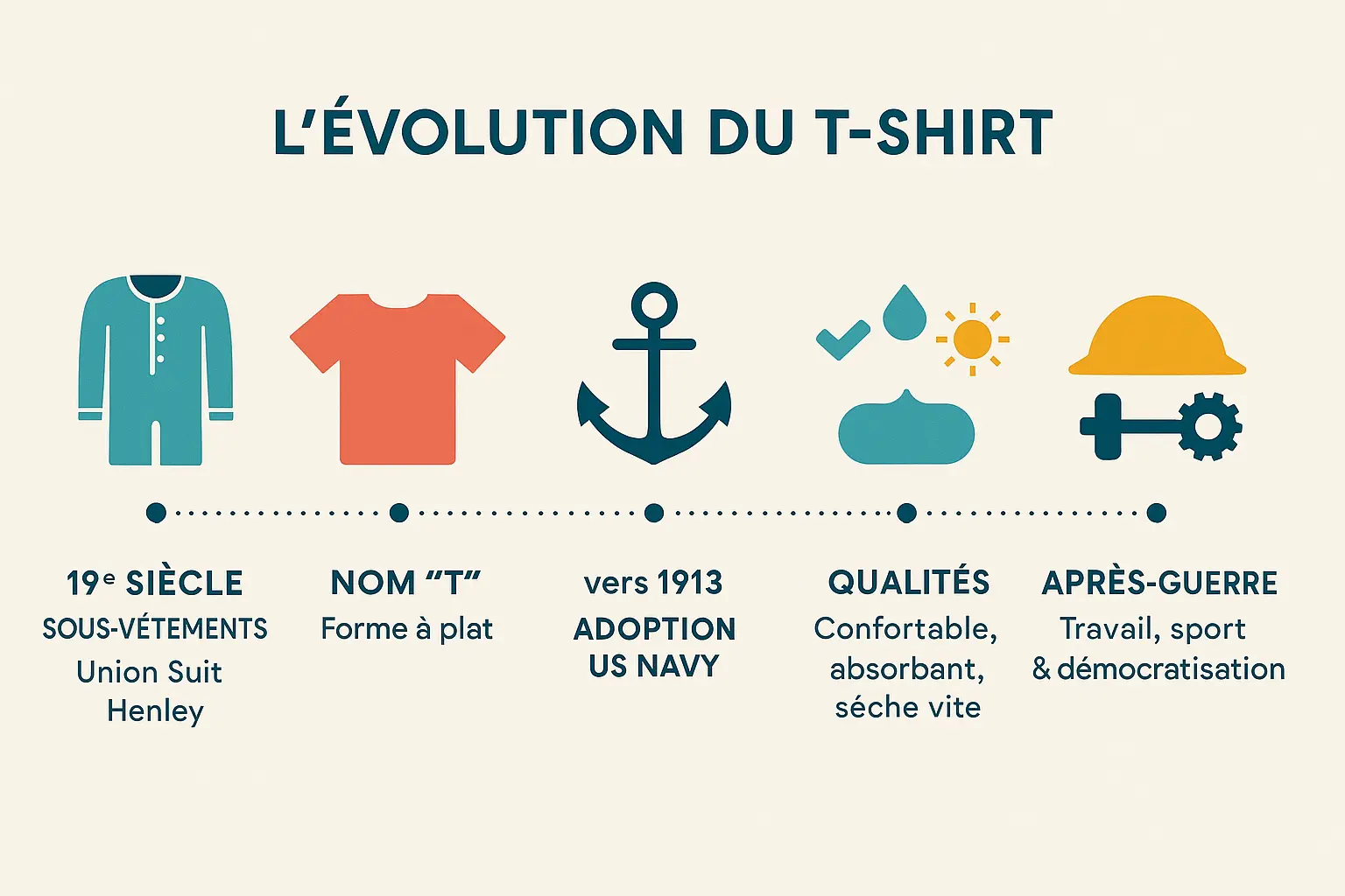 Évolution du t-shirt du XXe siècle à aujourd'hui
