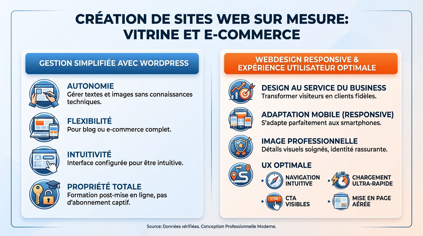 Création de site internet sur mesure vitrine et e-commerce pour artisan