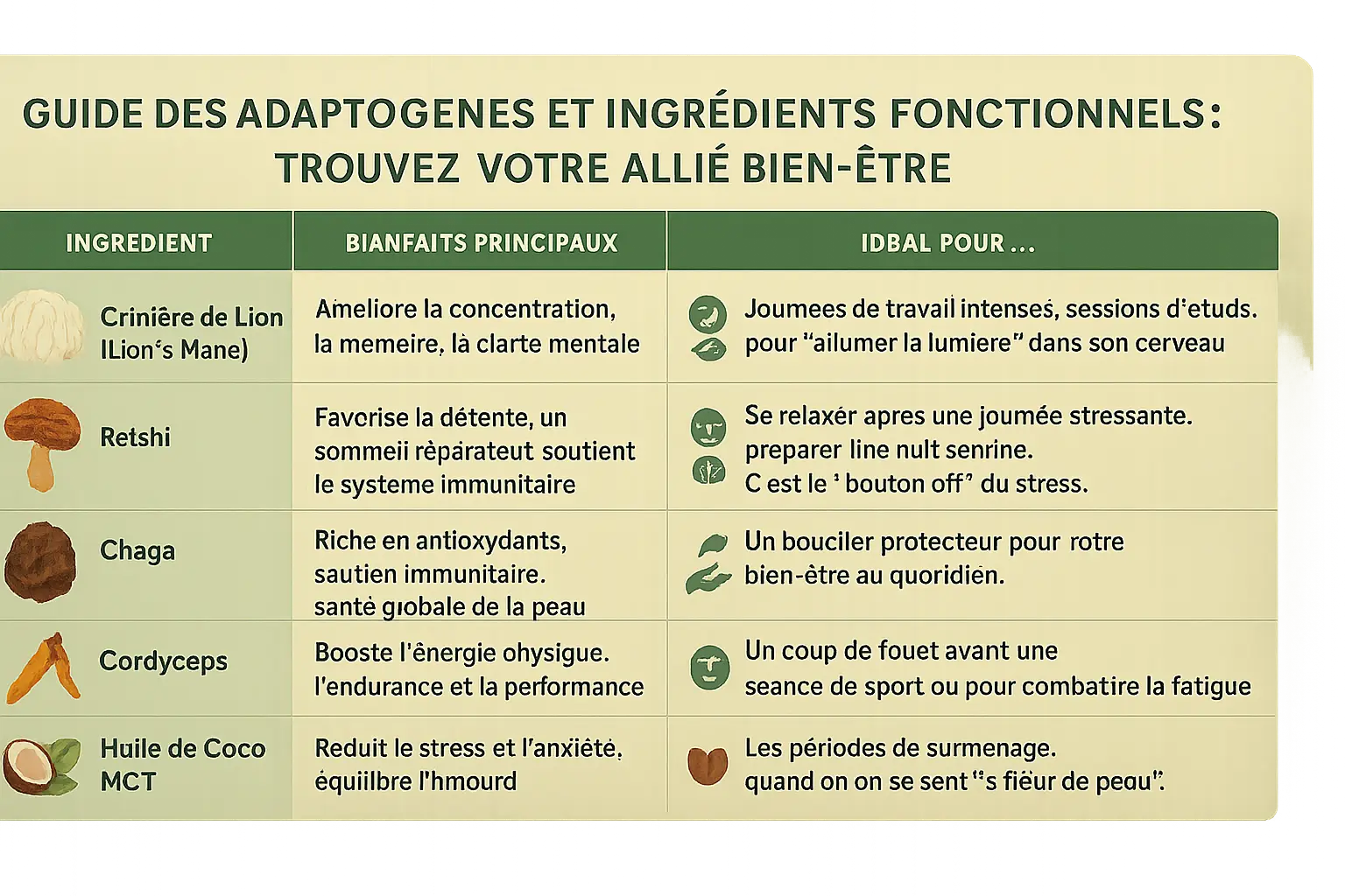 Illustration des adaptogènes dans le café