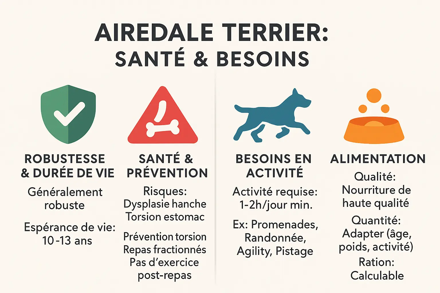 Infographie santé Airedale Terrier
