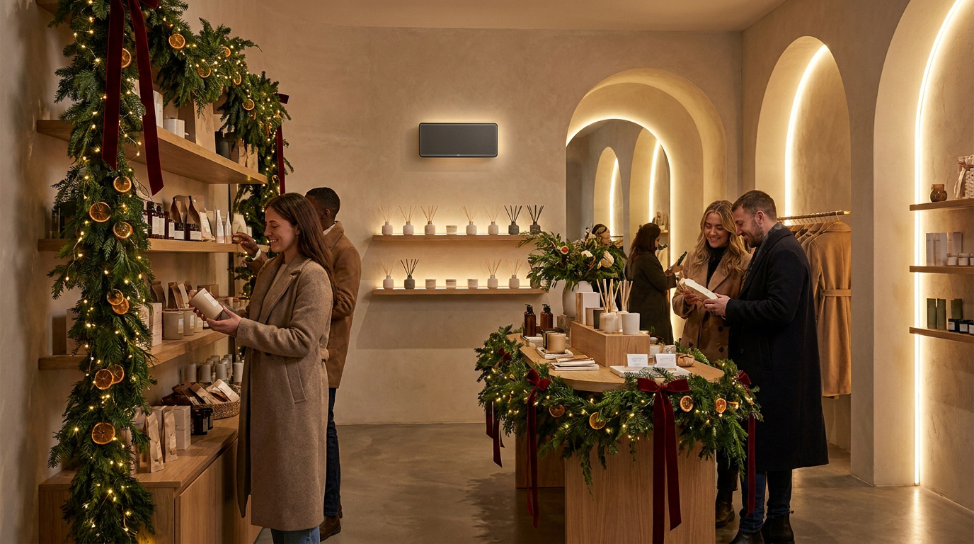 Diffuser une musique de noel libre de droit en boutique