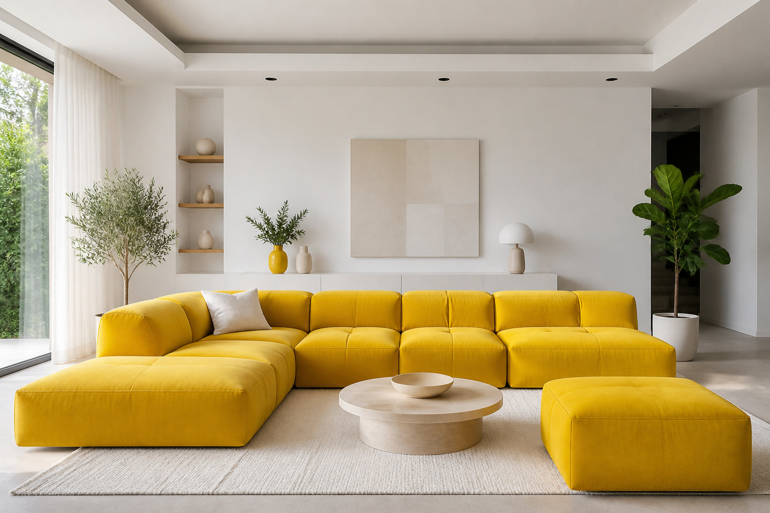 Éclat solaire et douceur texturée de l'AVA jaune