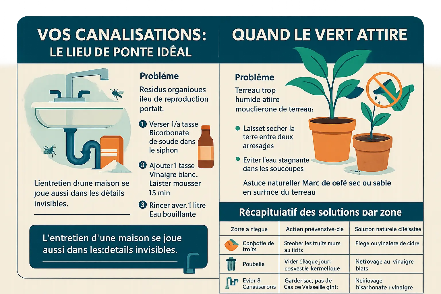 Moucherons dans la cuisine