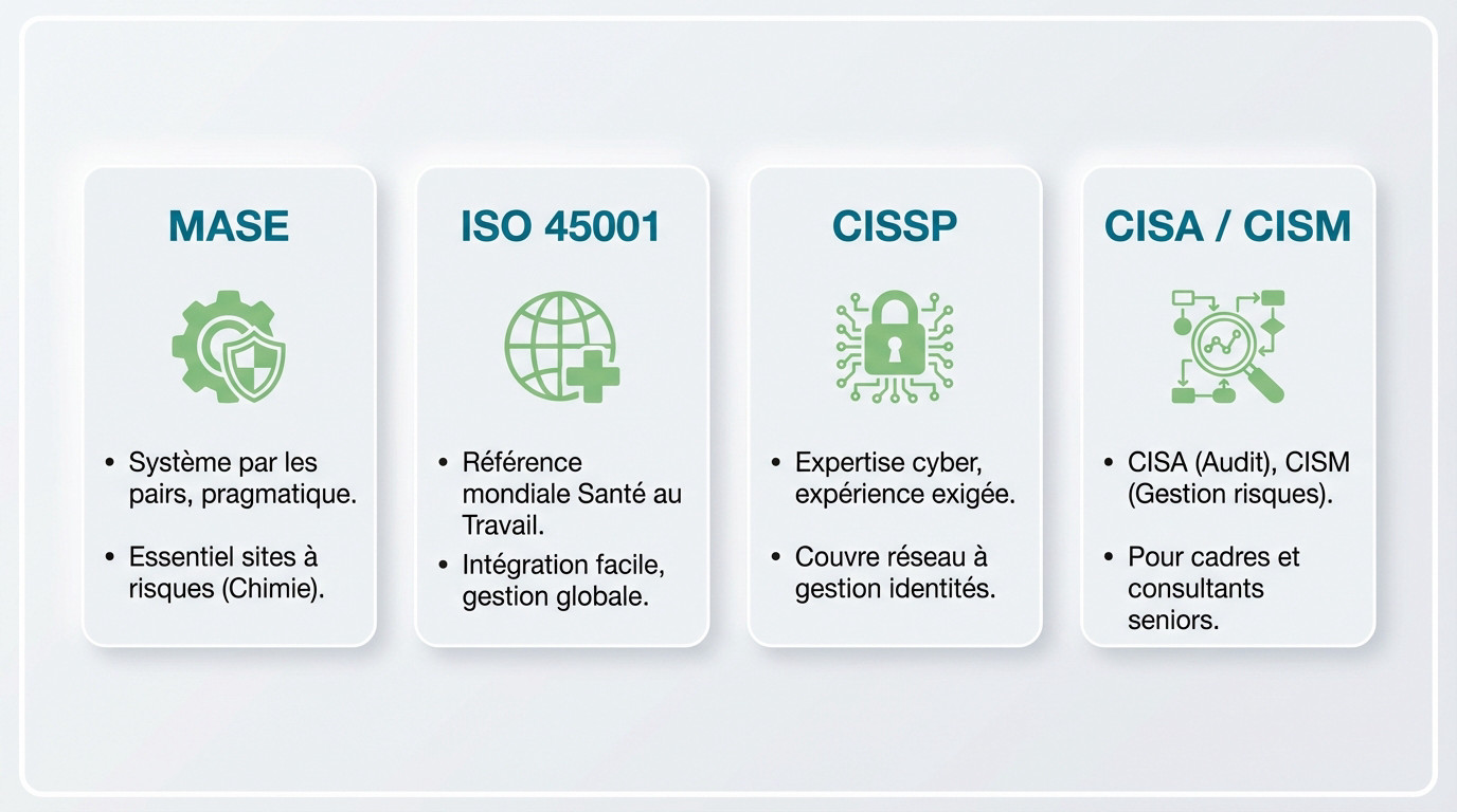 Tableau comparatif des certifications clés SSE pour guider votre choix