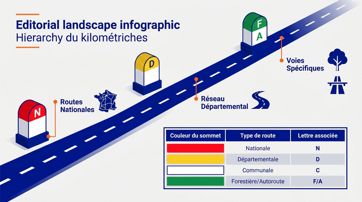 Hiérarchie des couleurs des bornes kilométriques en France
