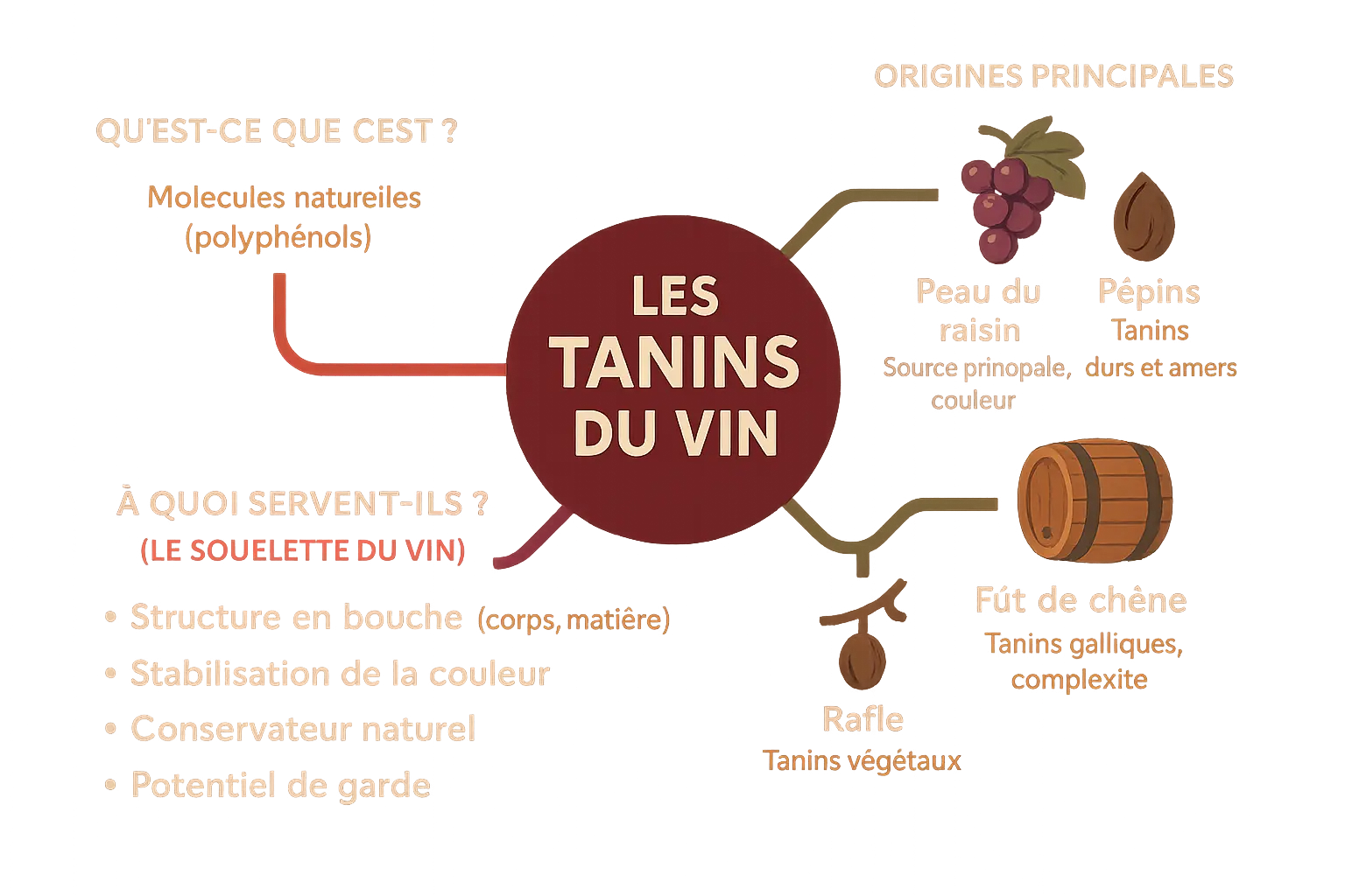 Structure des tanins dans le vin