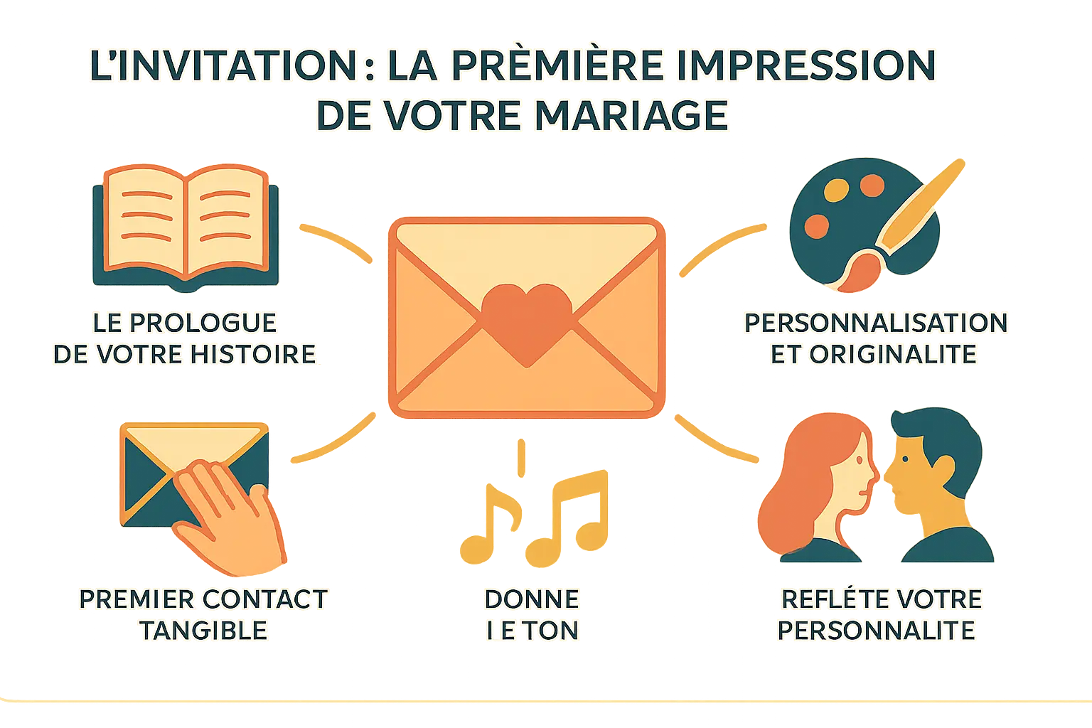 Invitation de mariage avec design méditerranéen en jaune citron et vert olive