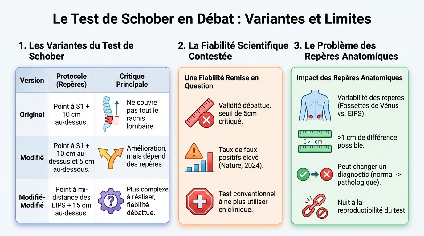 Comparaison des variantes du test de Schober et leurs limites cliniques