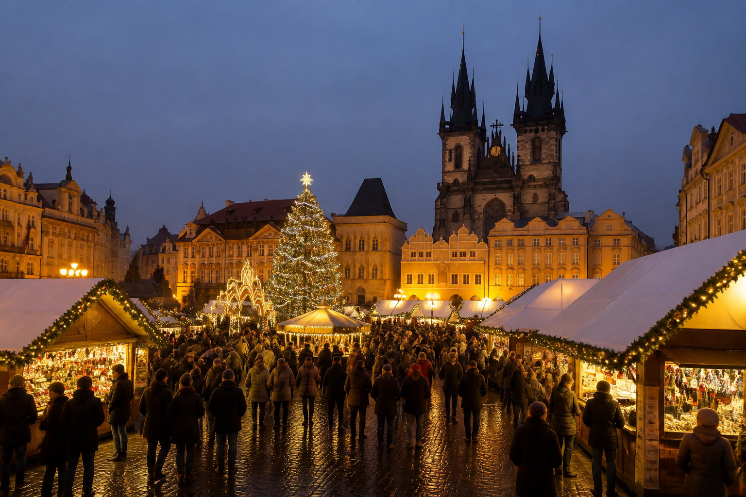 Le marché du Château de Prague et sa vue panoramique