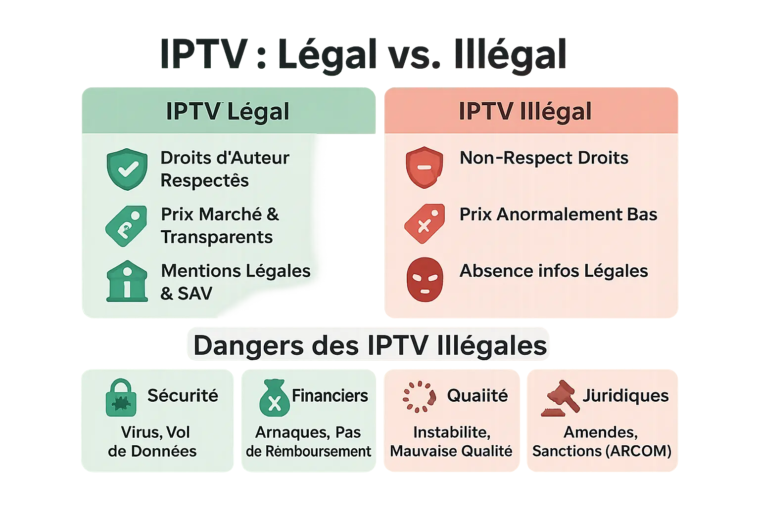 Comparaison entre l'IPTV légale et illégale en DOM-TOM