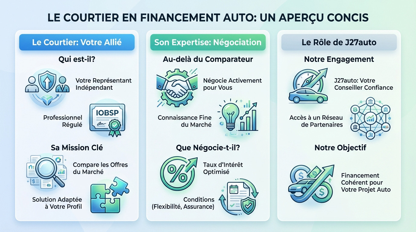 Courtier en financement automobile analysant des offres de crédit pour un client