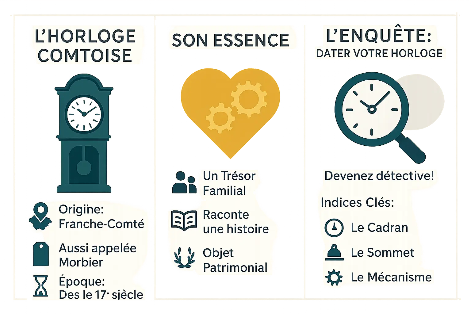 horloge comtoise ancienne avec détails en laiton