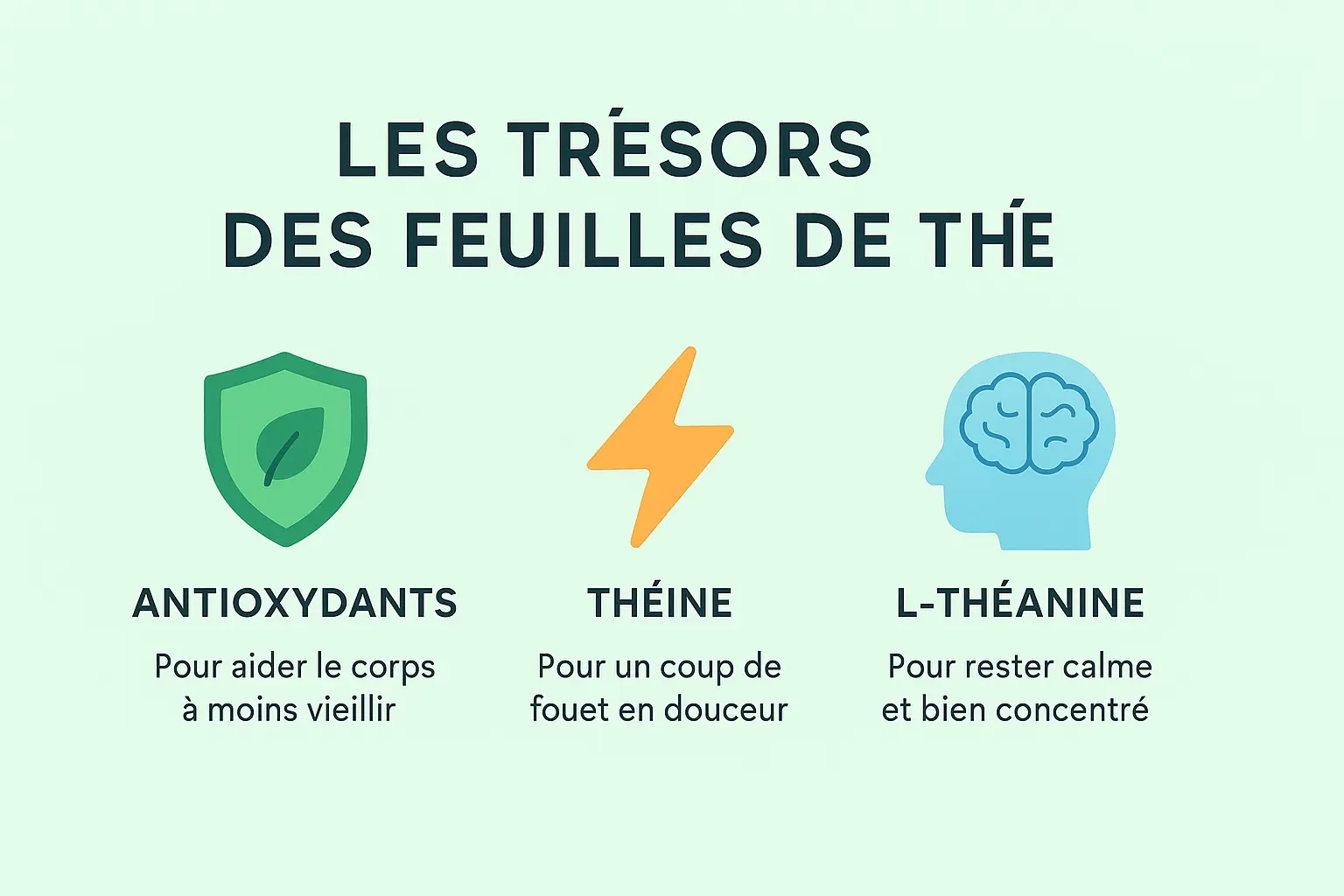 Des feuilles de thé vert sur fond de céramique