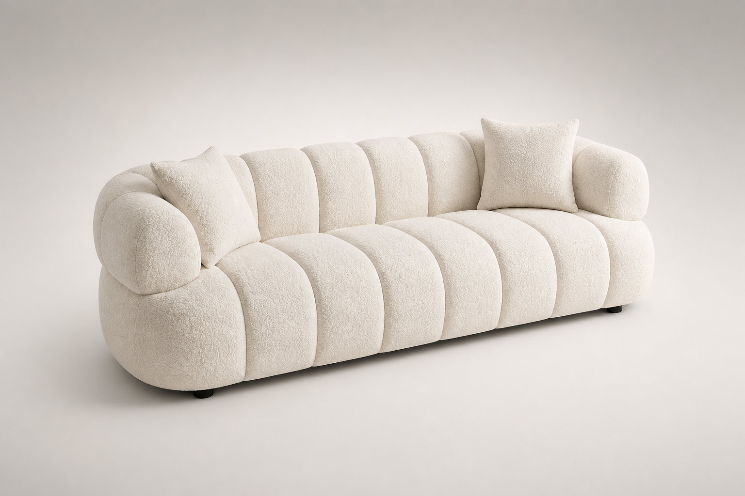 Canapé COLIANI blanc cassé : le charme unique de l'effet matelassé