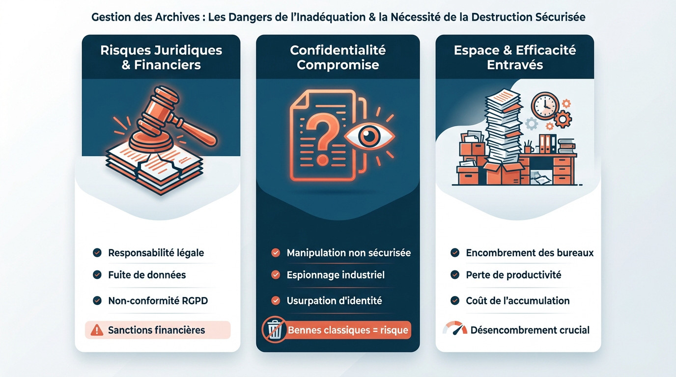 Risques liés à la mauvaise gestion des archives et importance de la destruction sécurisée