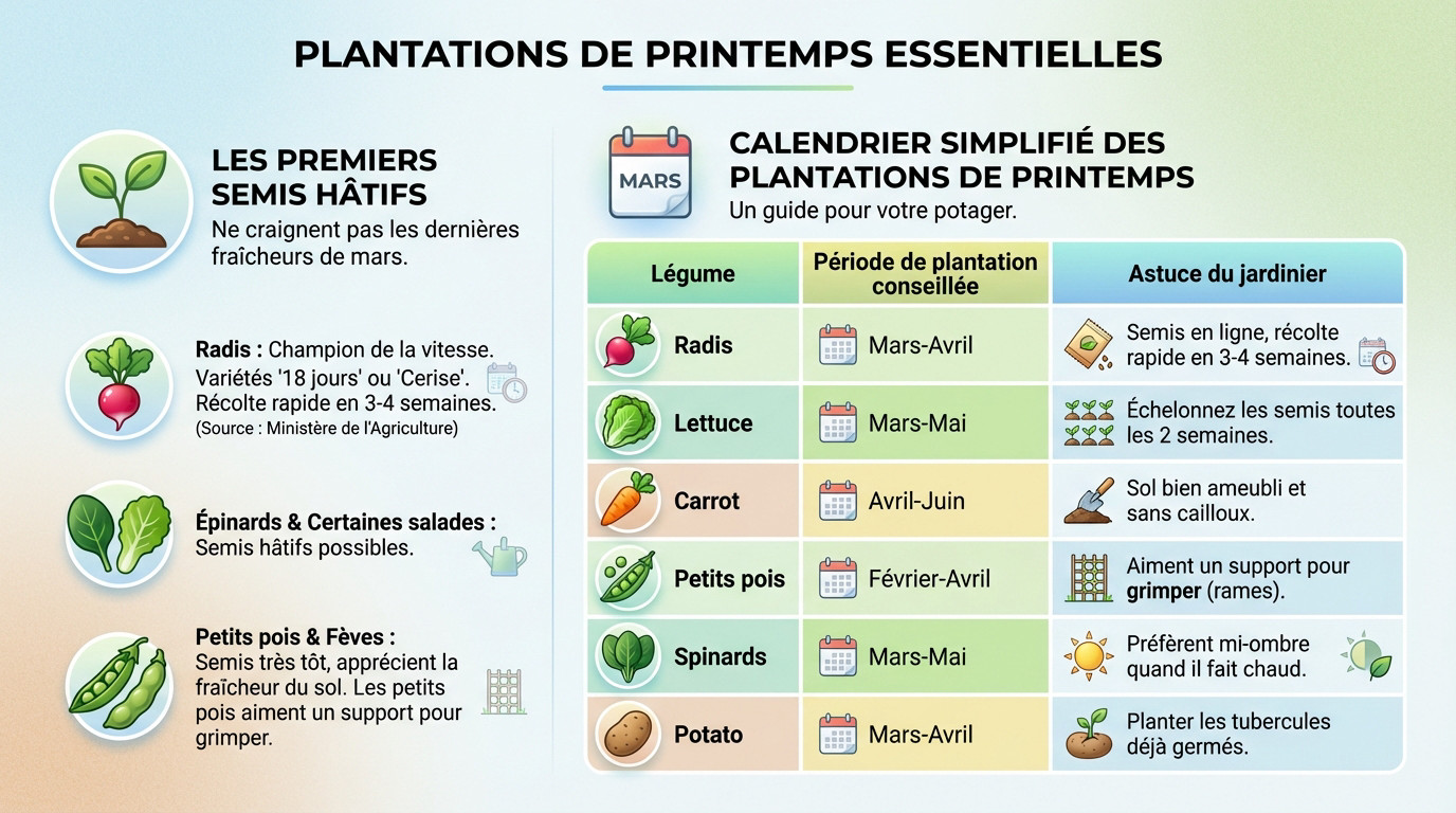 Sélection de légumes frais à planter au printemps