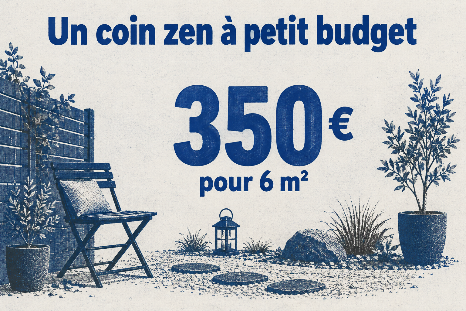 Un jardin zen de 6 m² est possible dès 350 € en version rochers et graviers.