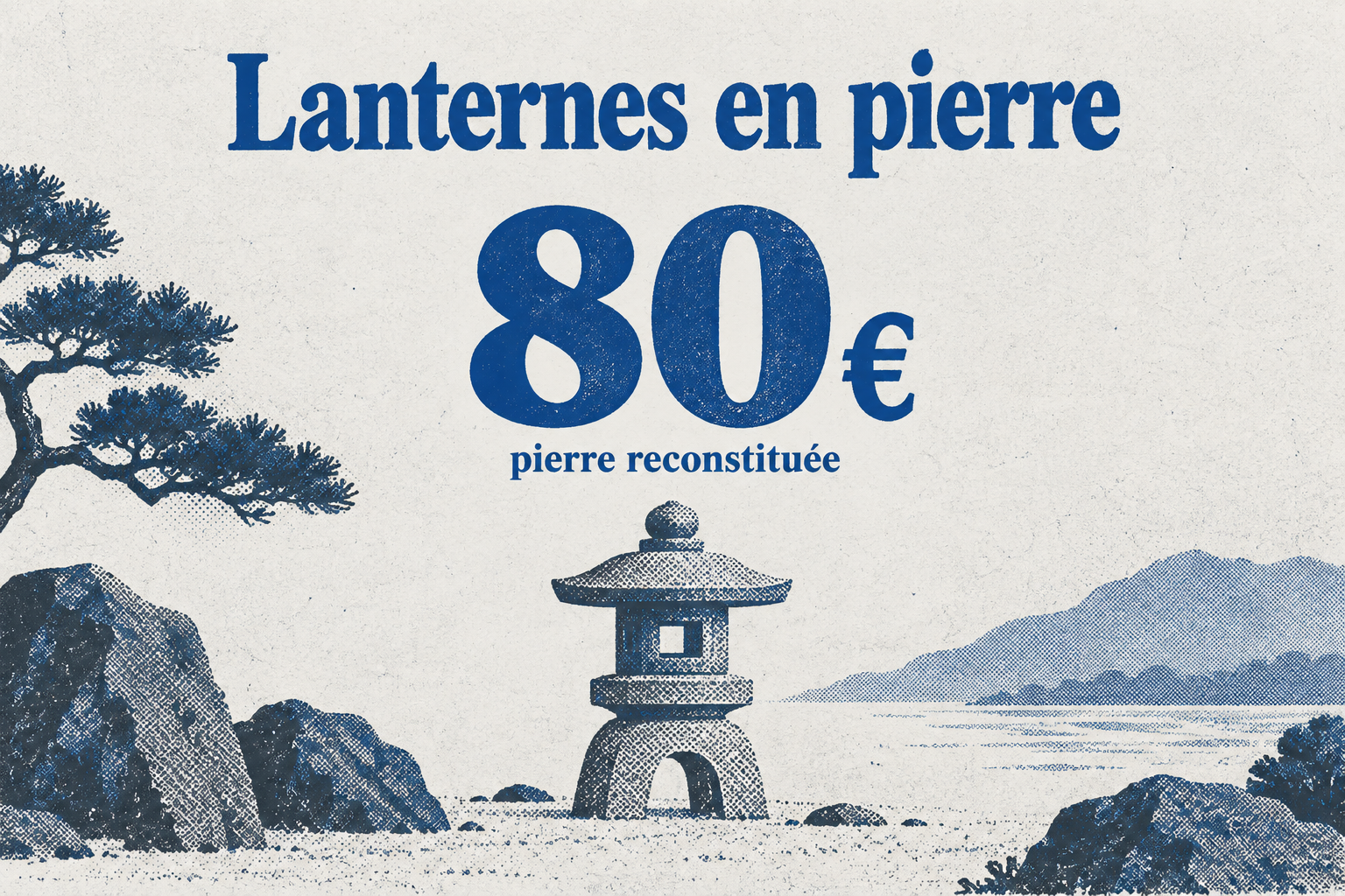 Une lanterne en pierre reconstituée démarre à 80 €.