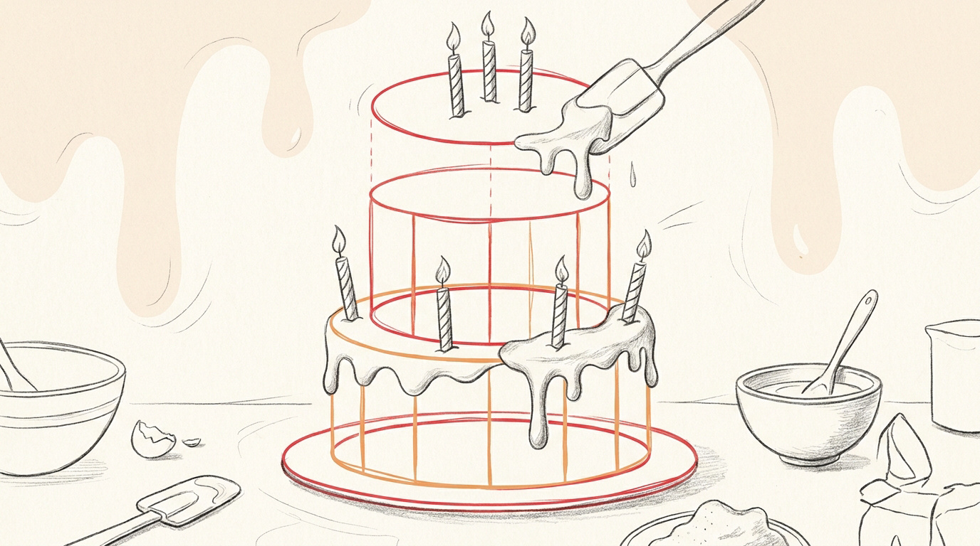 Construction géométrique d'un gâteau d'anniversaire