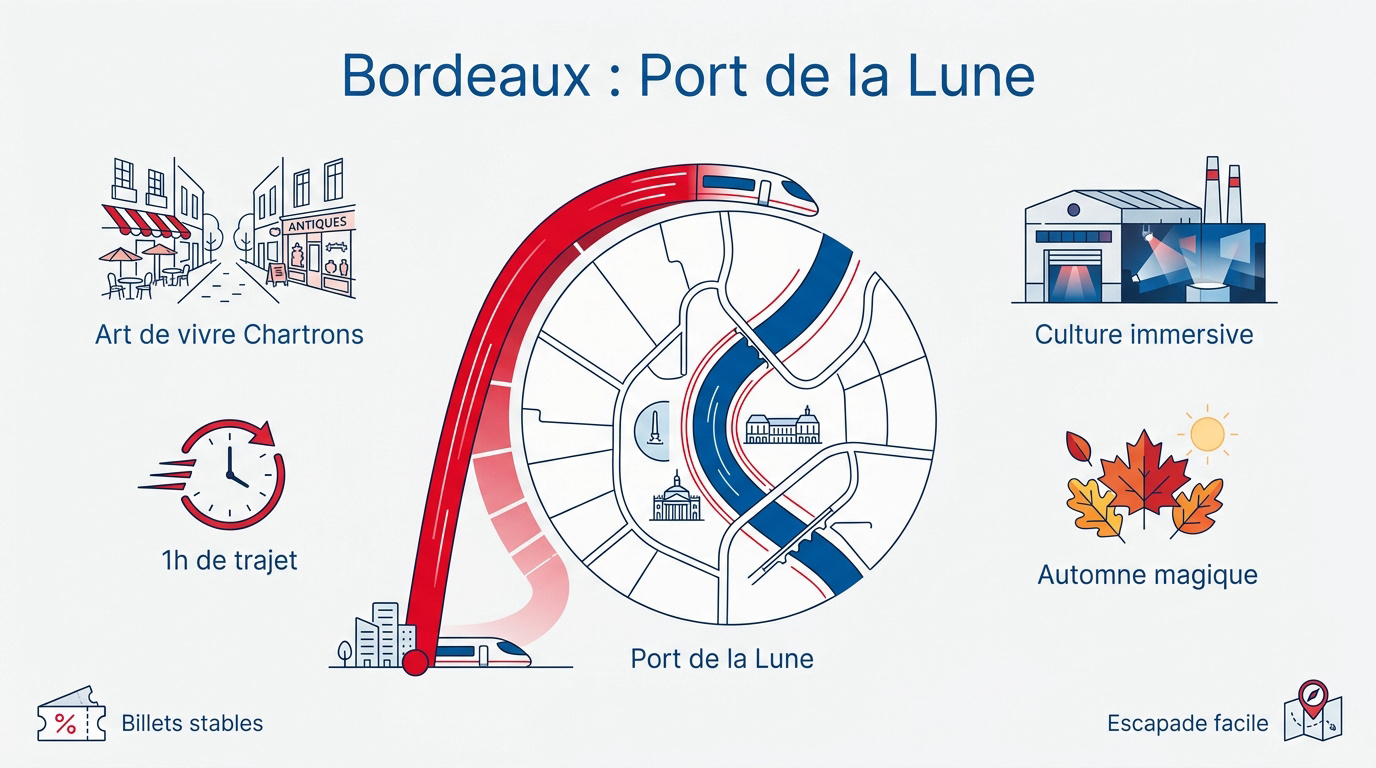 Vue panoramique des quais de Bordeaux et de la Garonne sous une lumière d'automne