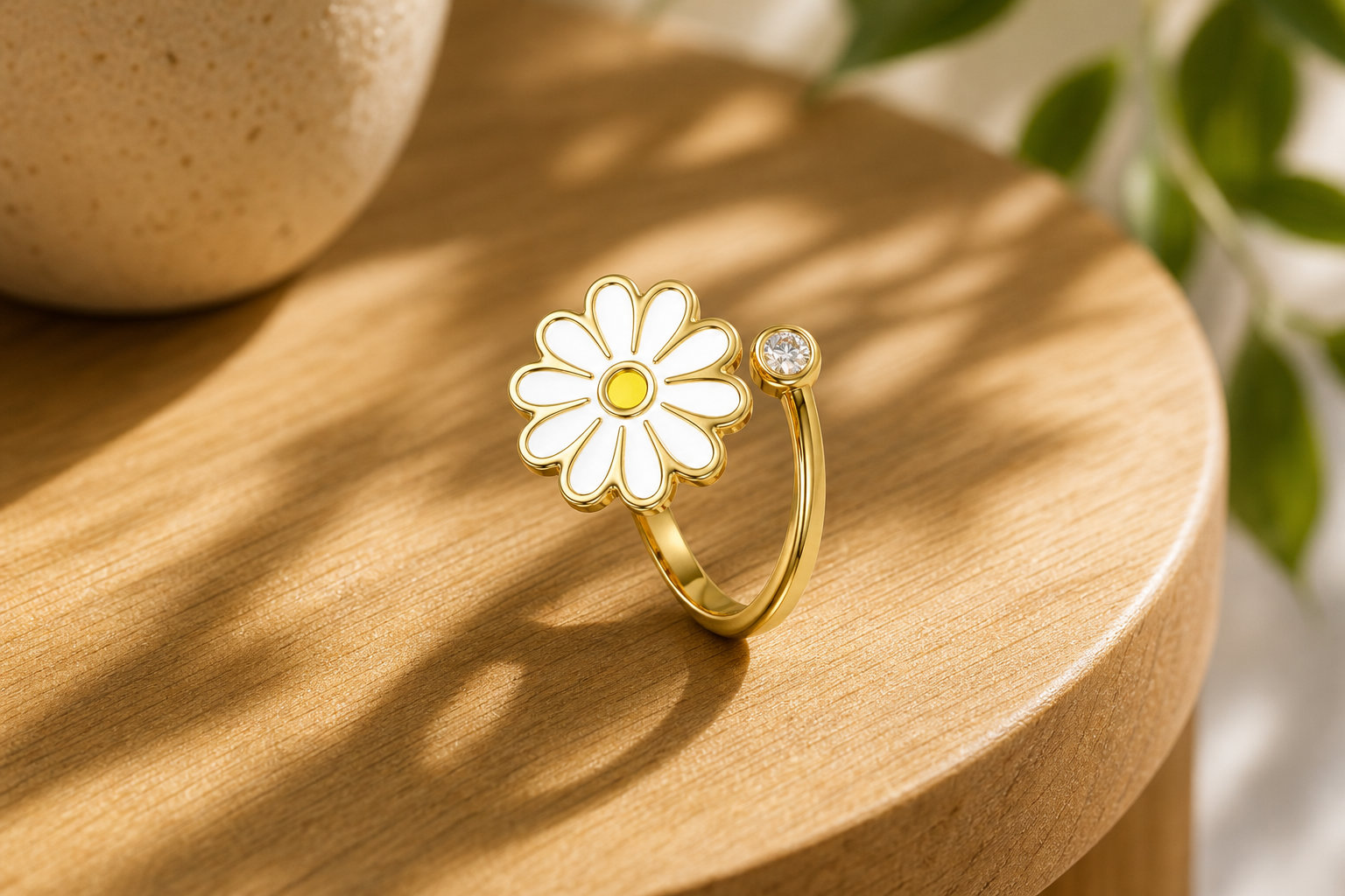 Bague Anti-Stress Ajustable - Tournesol : un éclat de joie au creux de votre main