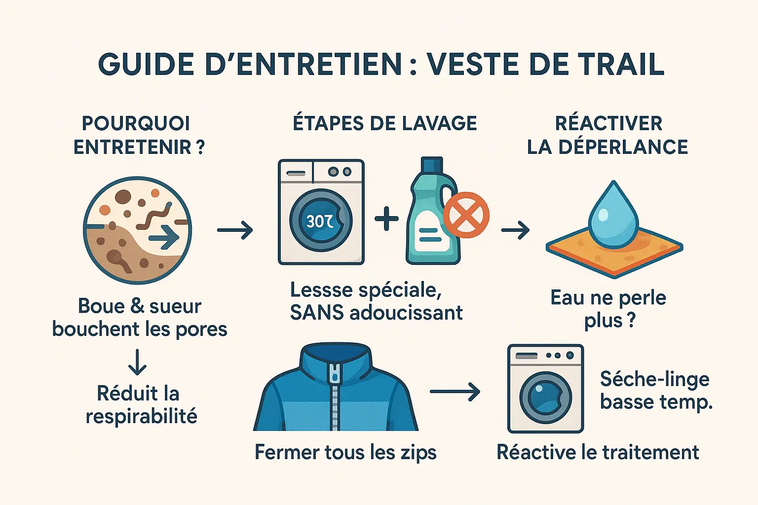Conseils d'entretien veste trail