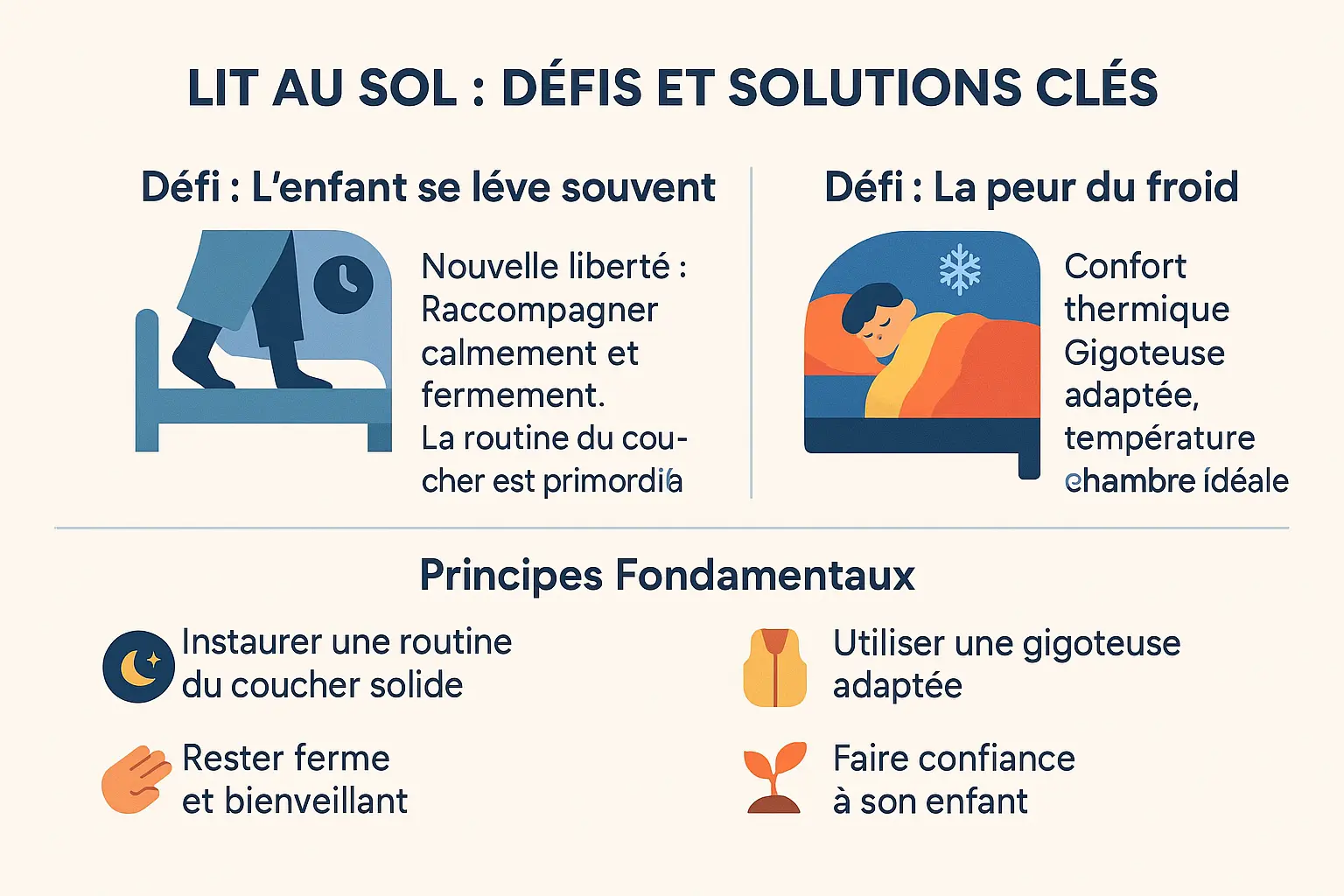 Aménagement d'une chambre avec lit Montessori au sol
