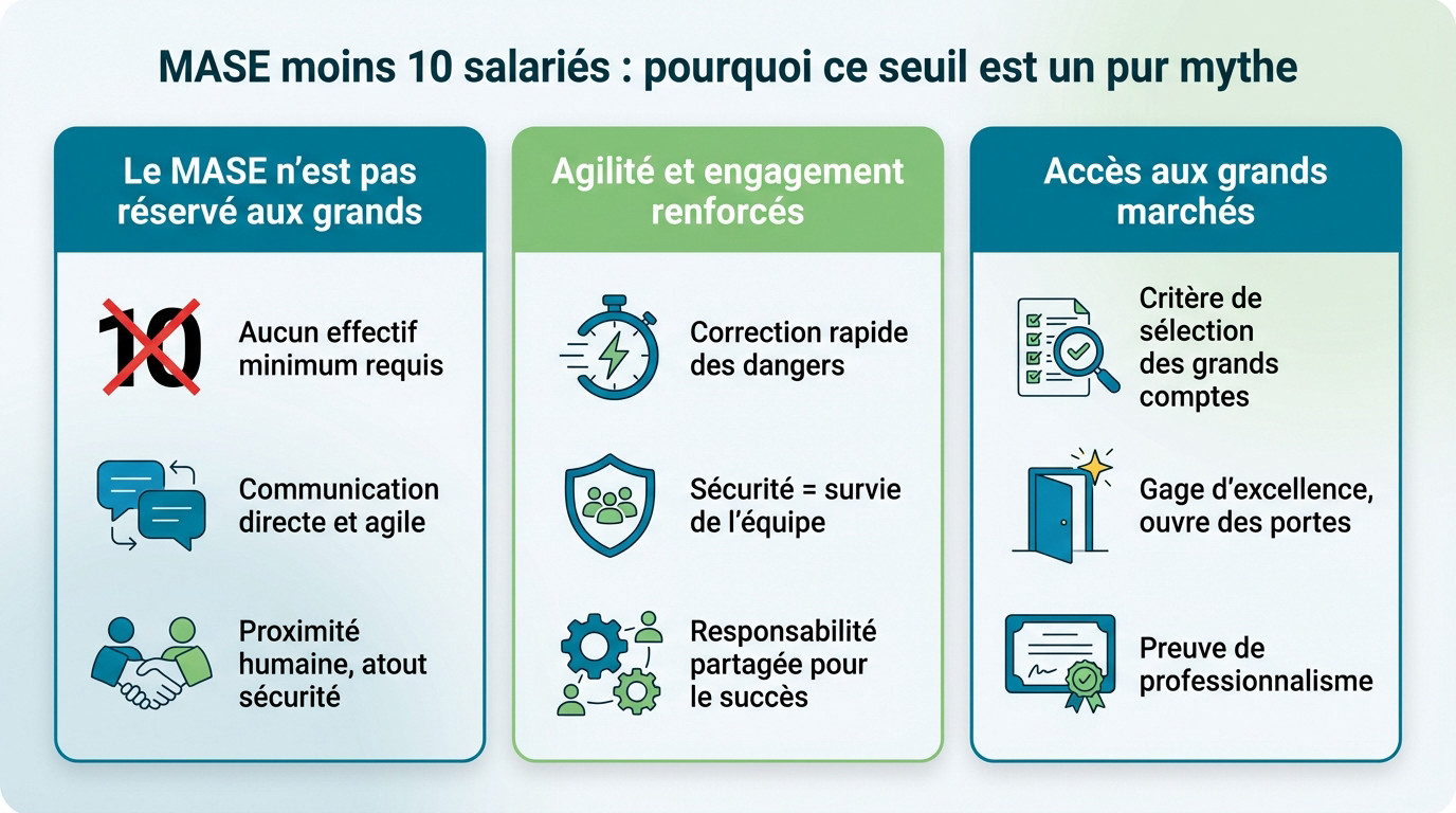 Ouvrier sur chantier illustrant l'agilité du mase moins 10 salariés