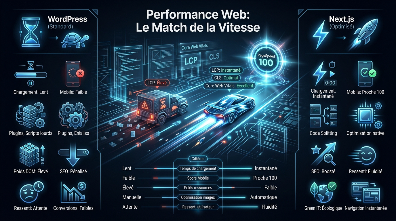 Performance web WordPress vs Nextjs 2026