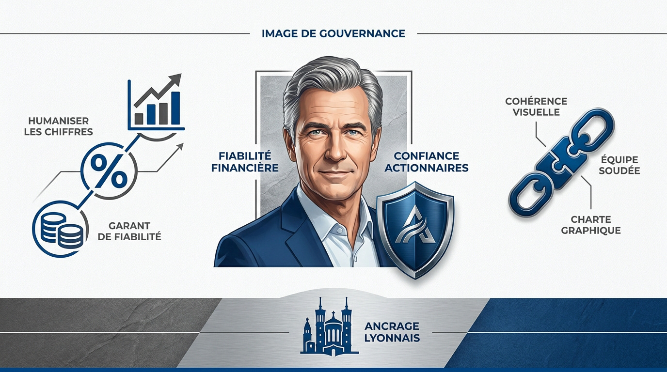 Infographie illustrant la gouvernance et la fiabilité financière à Lyon