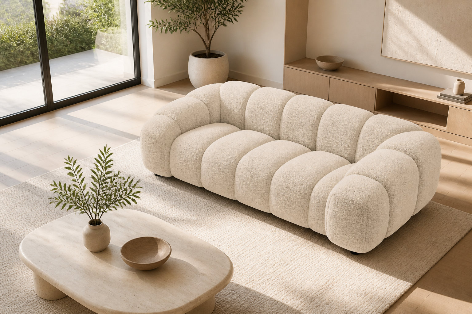 5 atouts du canapé nuage AVA 3 places en velours beige